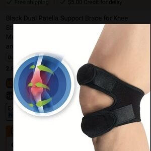 Black Dual Patella Knee Support Brace